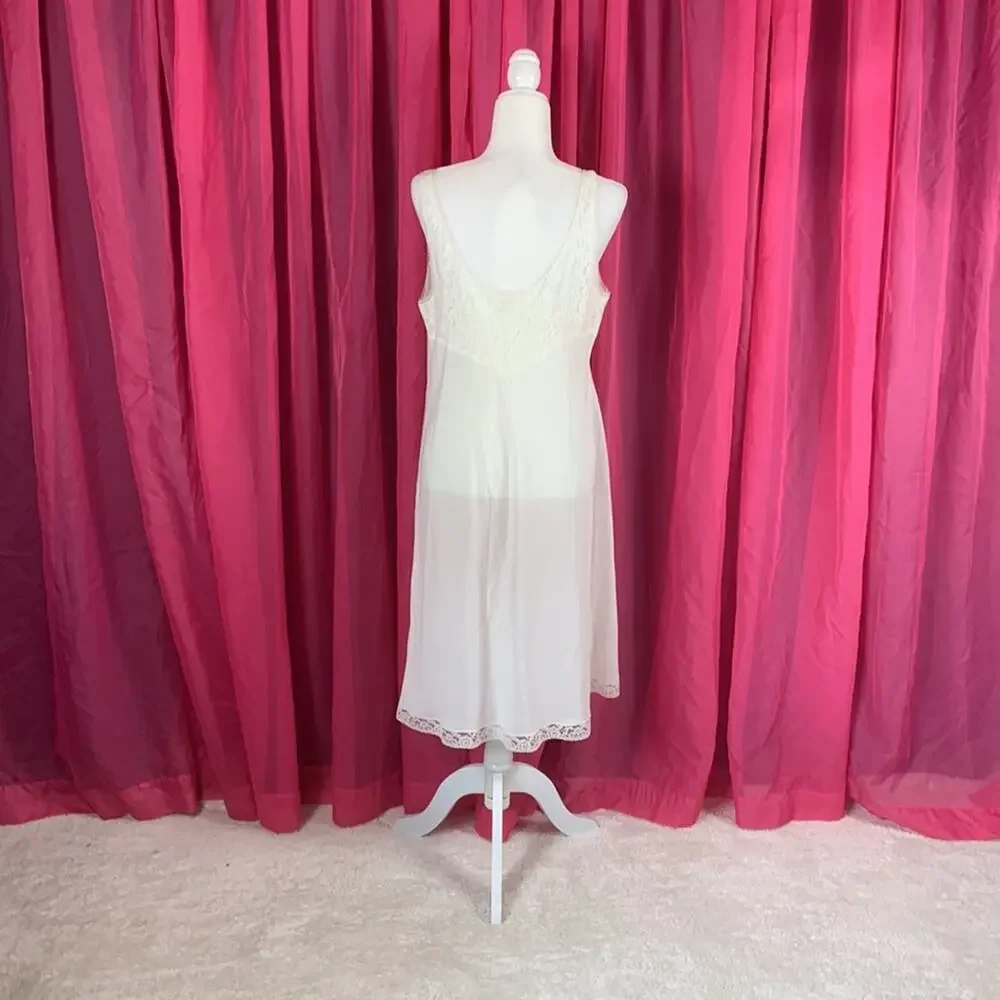 Vintage Barbizon cream‎ midi slip with lace bust, large or 20 - Picture 2 of 11